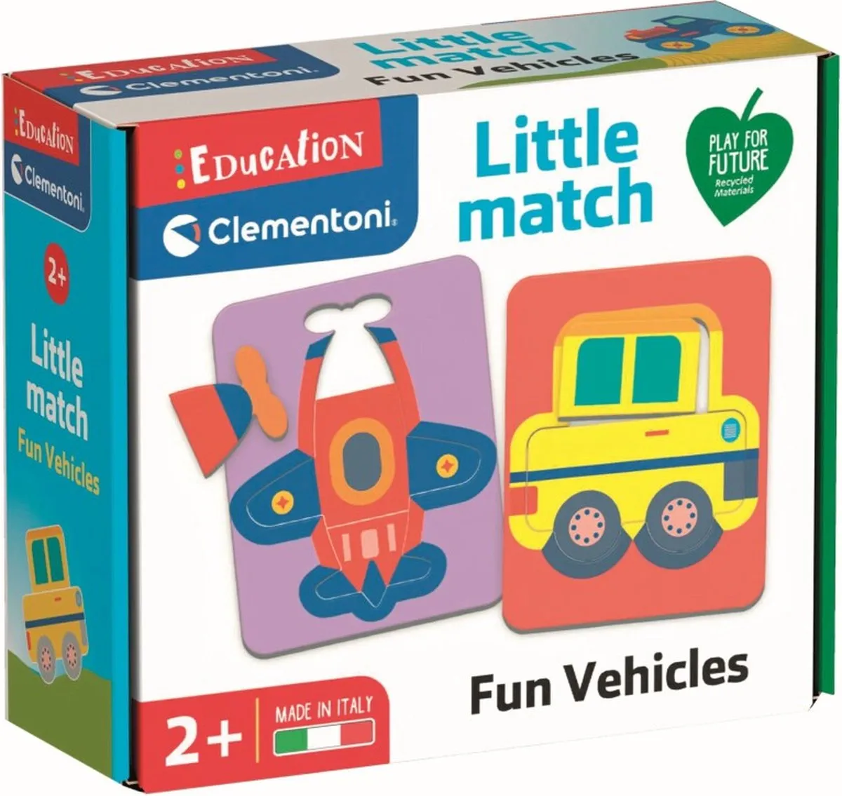 Clementoni Little Match Fun Vehicles 16718 - 6 Puzzels - 3 Stuks