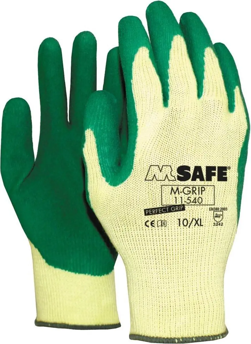 Oxxa M-Grip 11-540 Handschoen - XXL - Groen/Geel - 36 Stuks