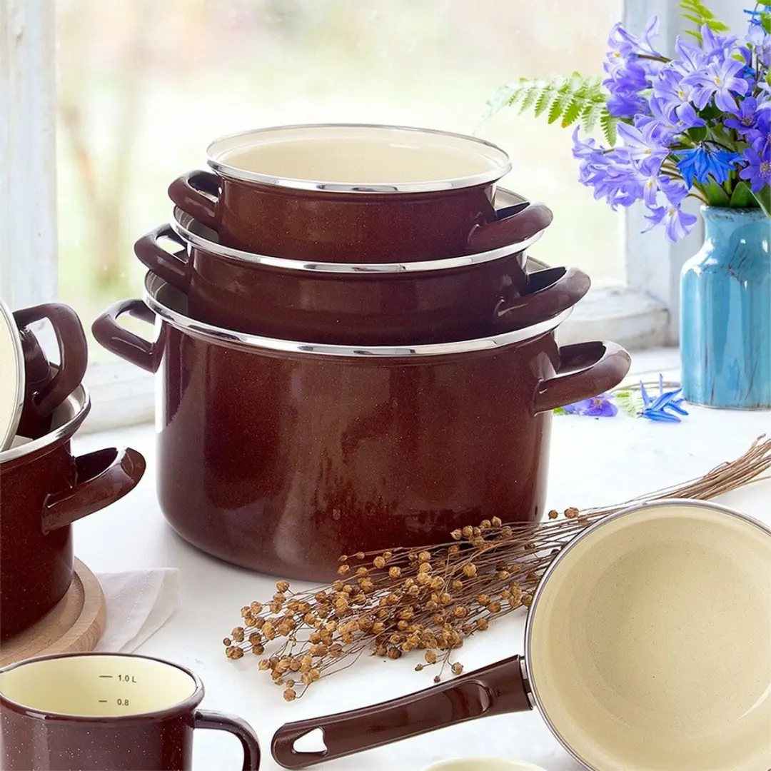 Orion Brown Retro Kookpan 2L - Inductie & Ovenbestendig