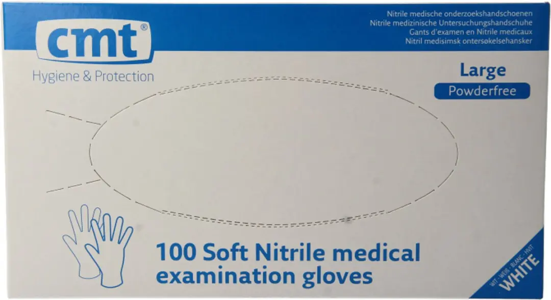 CMT Nitril Handschoenen Wit L