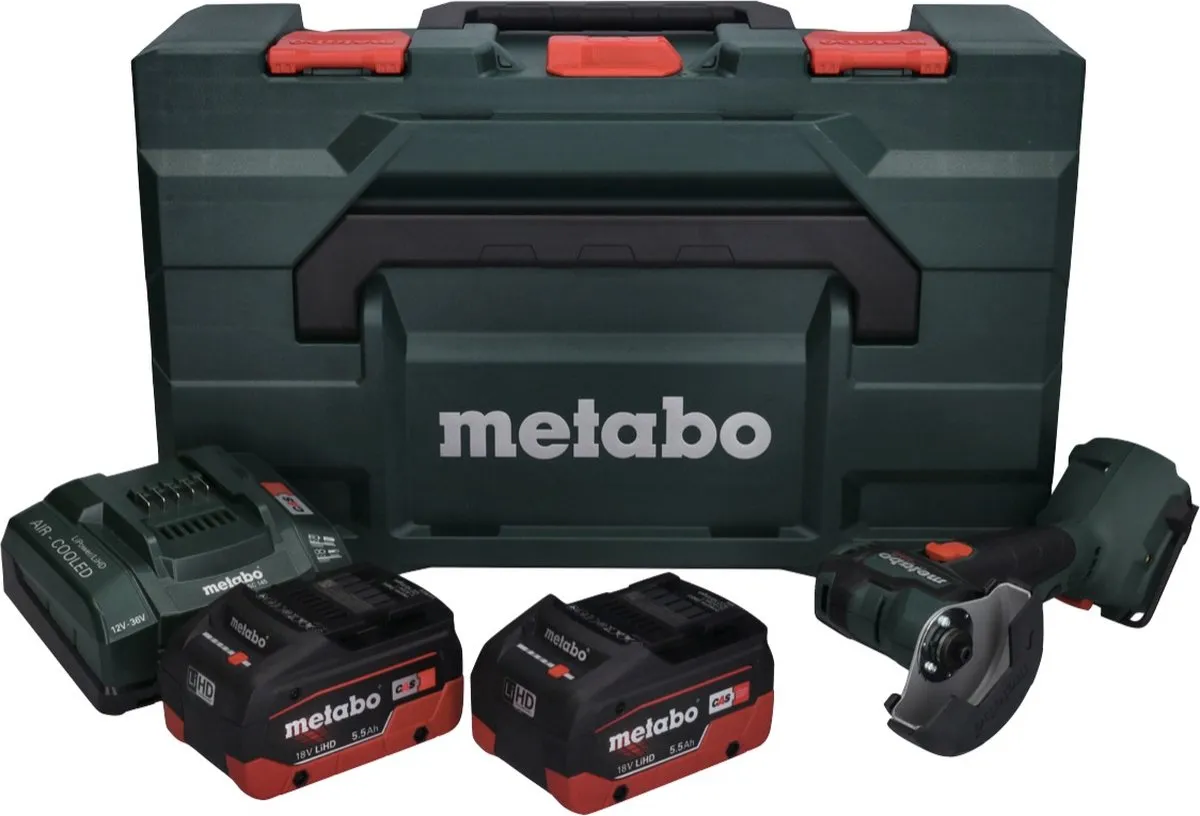 Metabo CC 18 LTX Haakse Slijper - 76mm Borstelloos - 2x 5,5Ah Accu + Lader