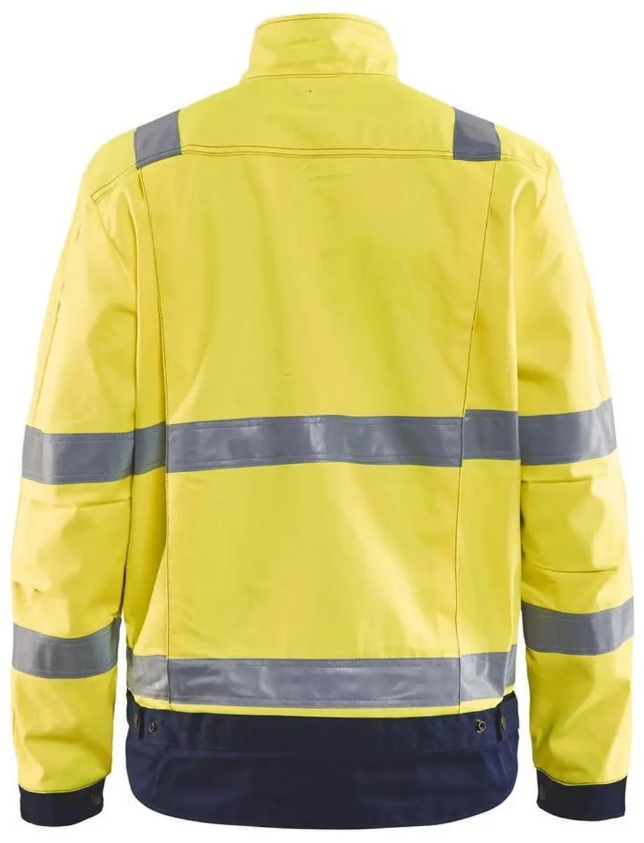 Blåkläder 4023-1804 Jack Ongevoerd High Vis Geel/Marineblauw - XXXL
