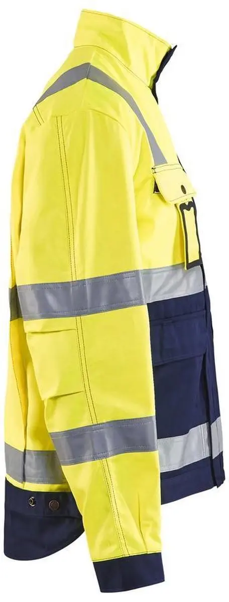 Blåkläder 4023-1804 Jack Ongevoerd High Vis Geel/Marineblauw - XXXL - afbeelding 6 van 6