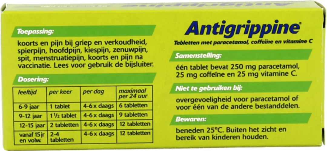 Antigrippine 250mg Tabletten - 40 Stuks