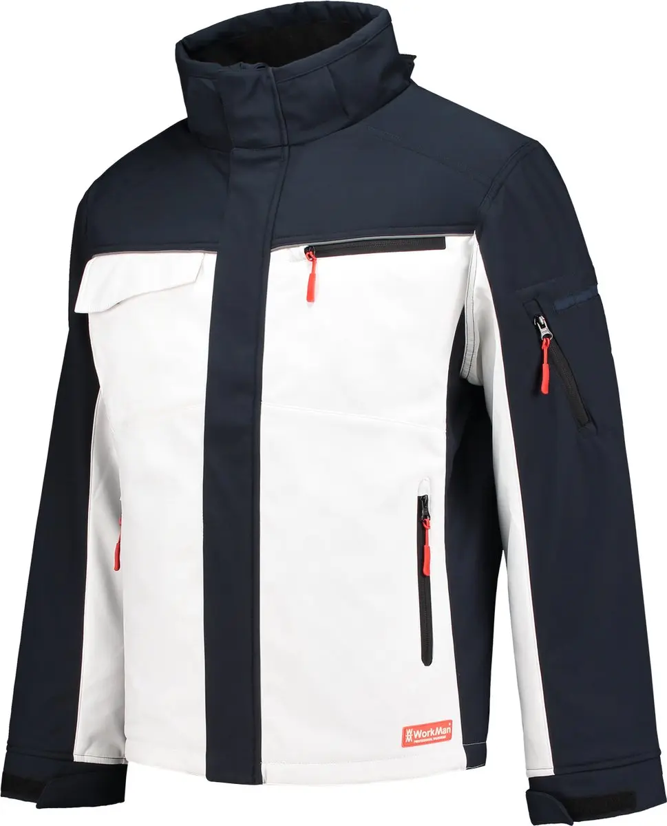 Workman Winter Softshell Jack 2511 - 2XL - Navy/Wit