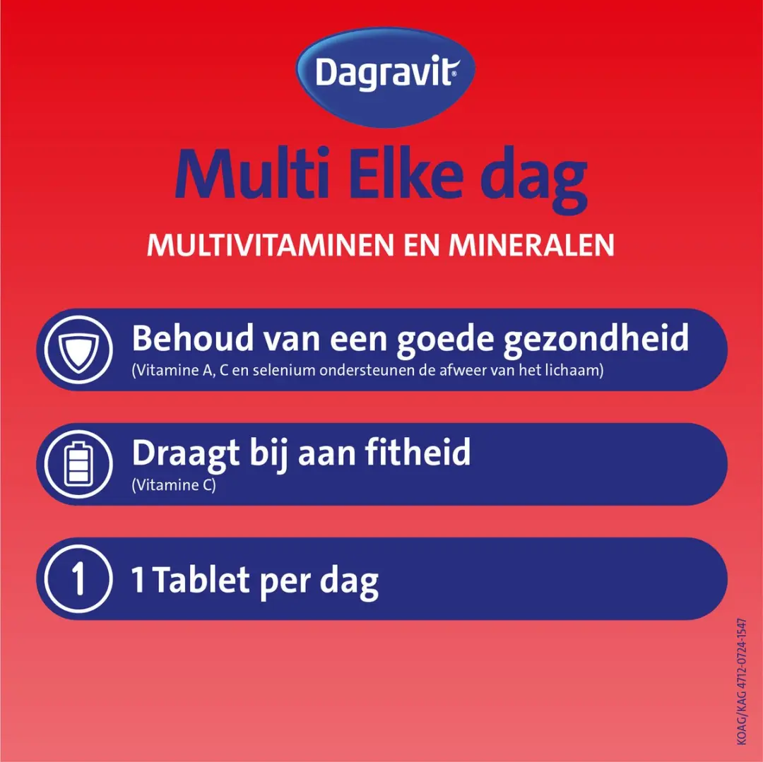 Dagravit Multi Elke Dag Multivitaminen 60 tabletten