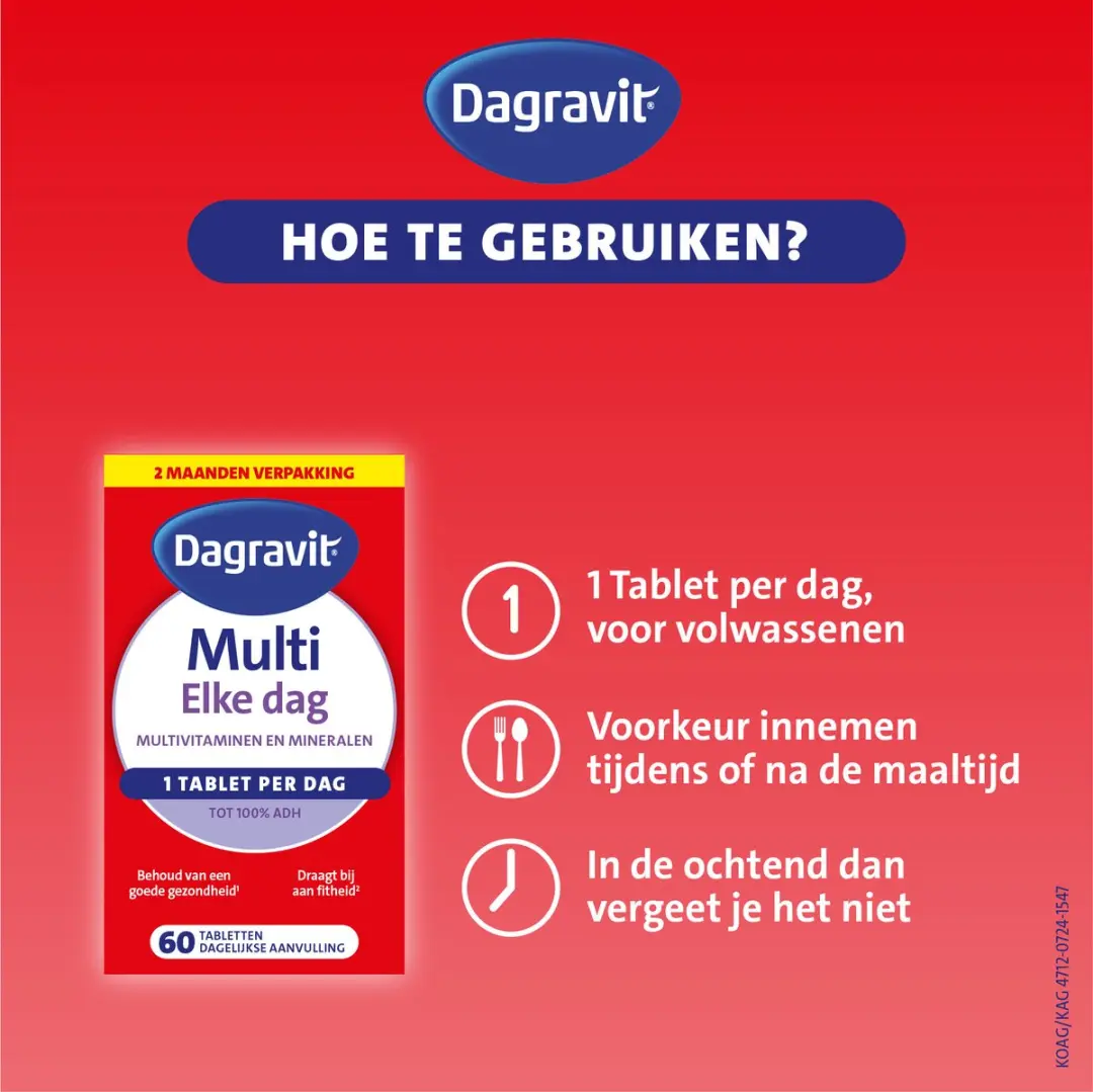 Dagravit Multi Elke Dag Multivitaminen 60 tabletten