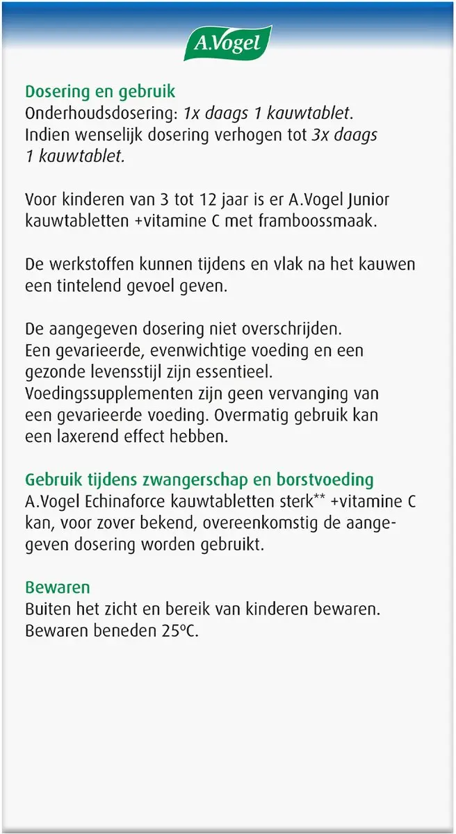 A.Vogel Echinaforce Sterk + Vitamine C Kauwtabletten - 60 Stuks