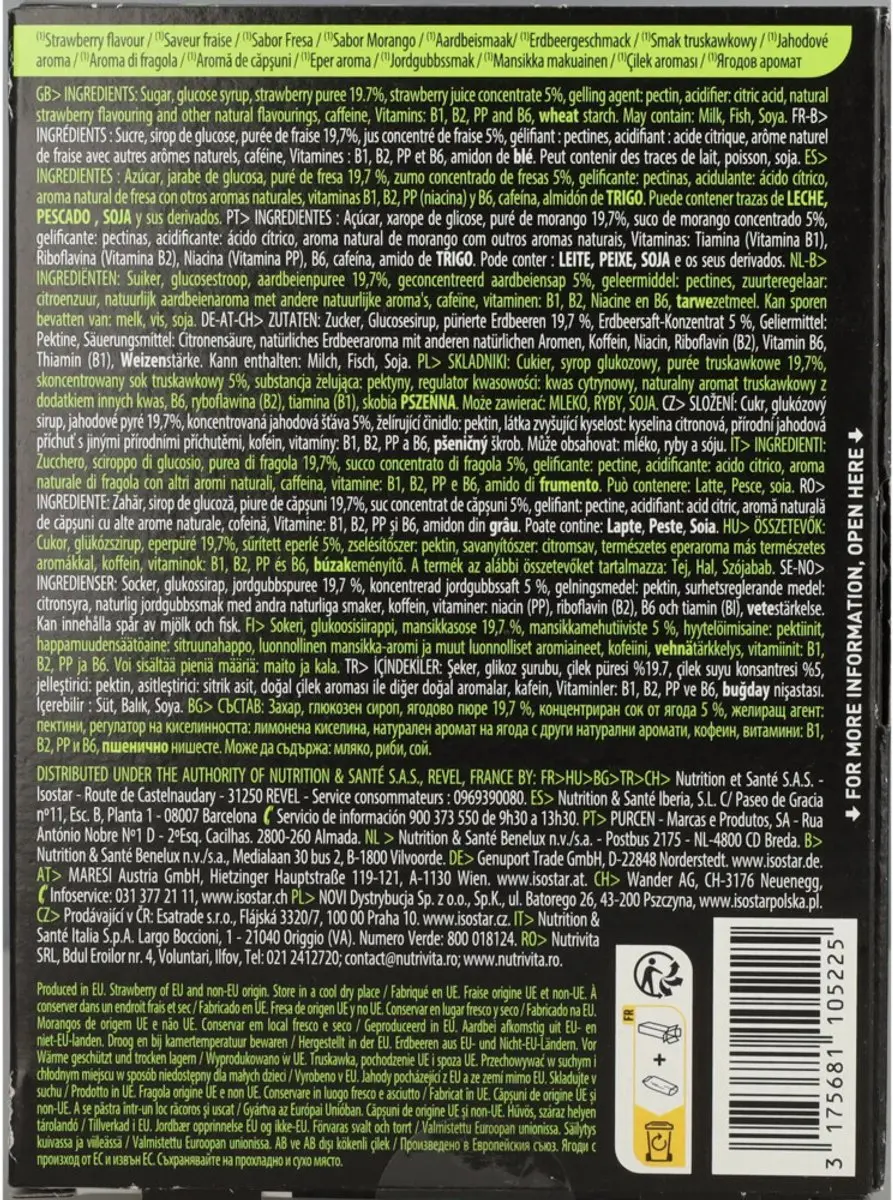 Isostar Energy Fruit Boost Aardbei 10x10g