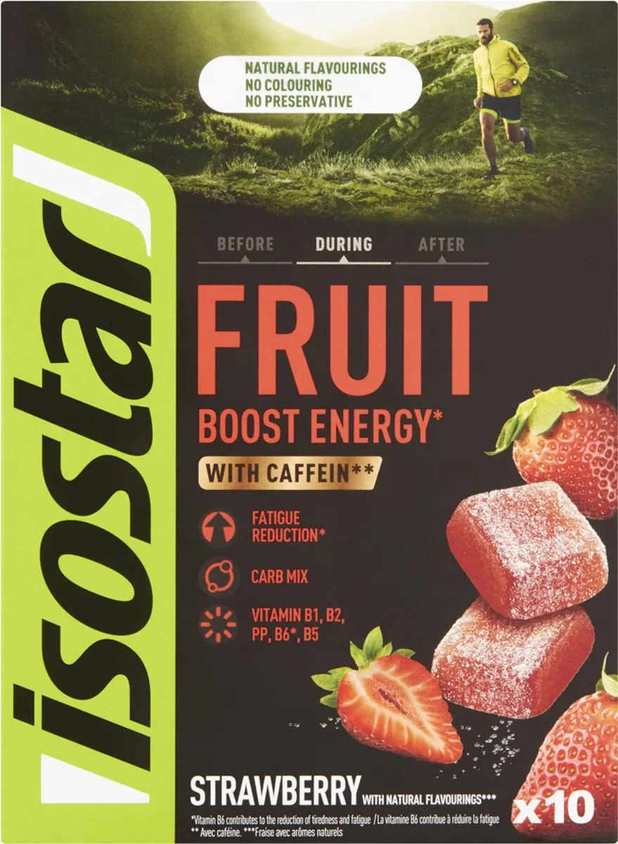 Isostar Energy Fruit Boost Aardbei 10x10g