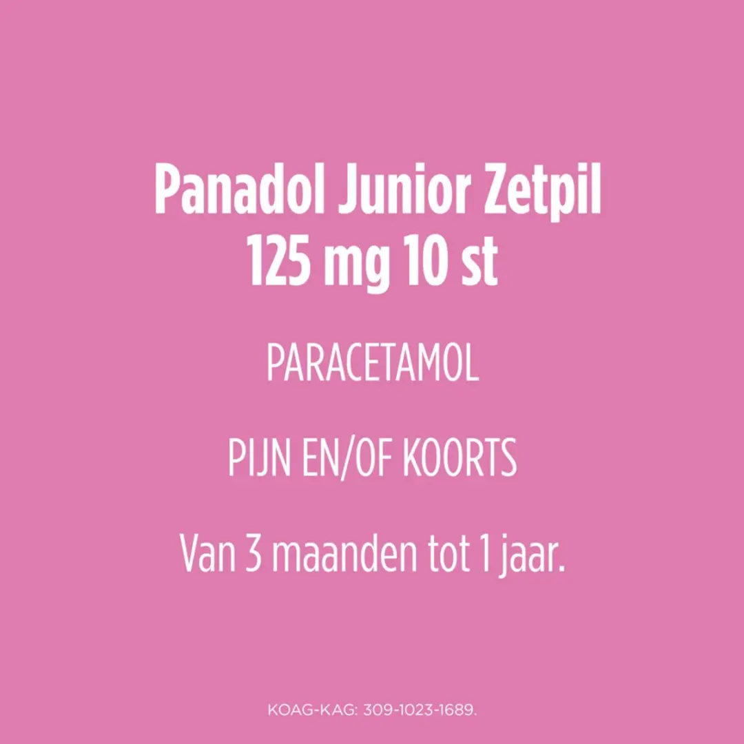 Panadol Junior Paracetamol 125mg Zetpillen - 10 Stuks