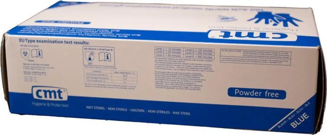 CMT Nitril Handschoenen M - Blauw - 100 Stuks
