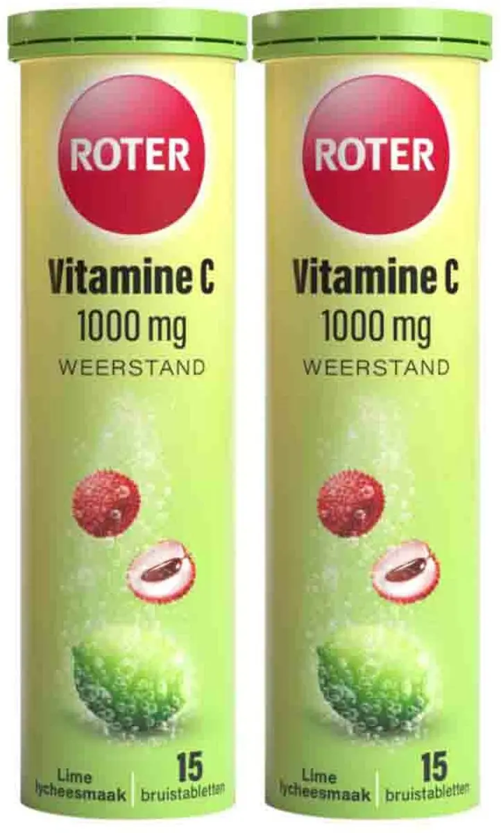 Roter Vitamine C 1000mg Lime-Lychee Bruistabletten