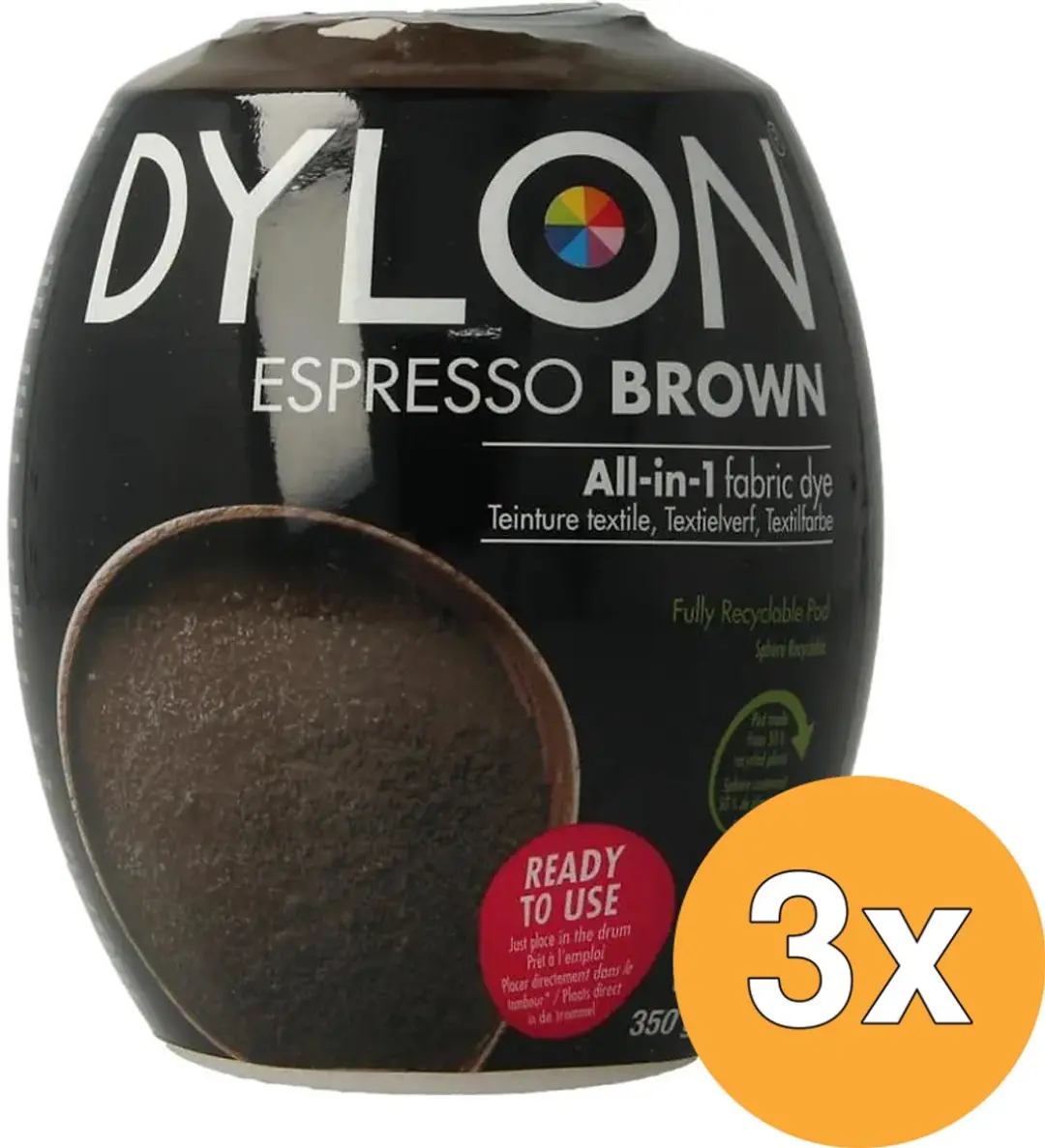 Dylon Pod Espresso Brown Textielverf - 3 Stuks