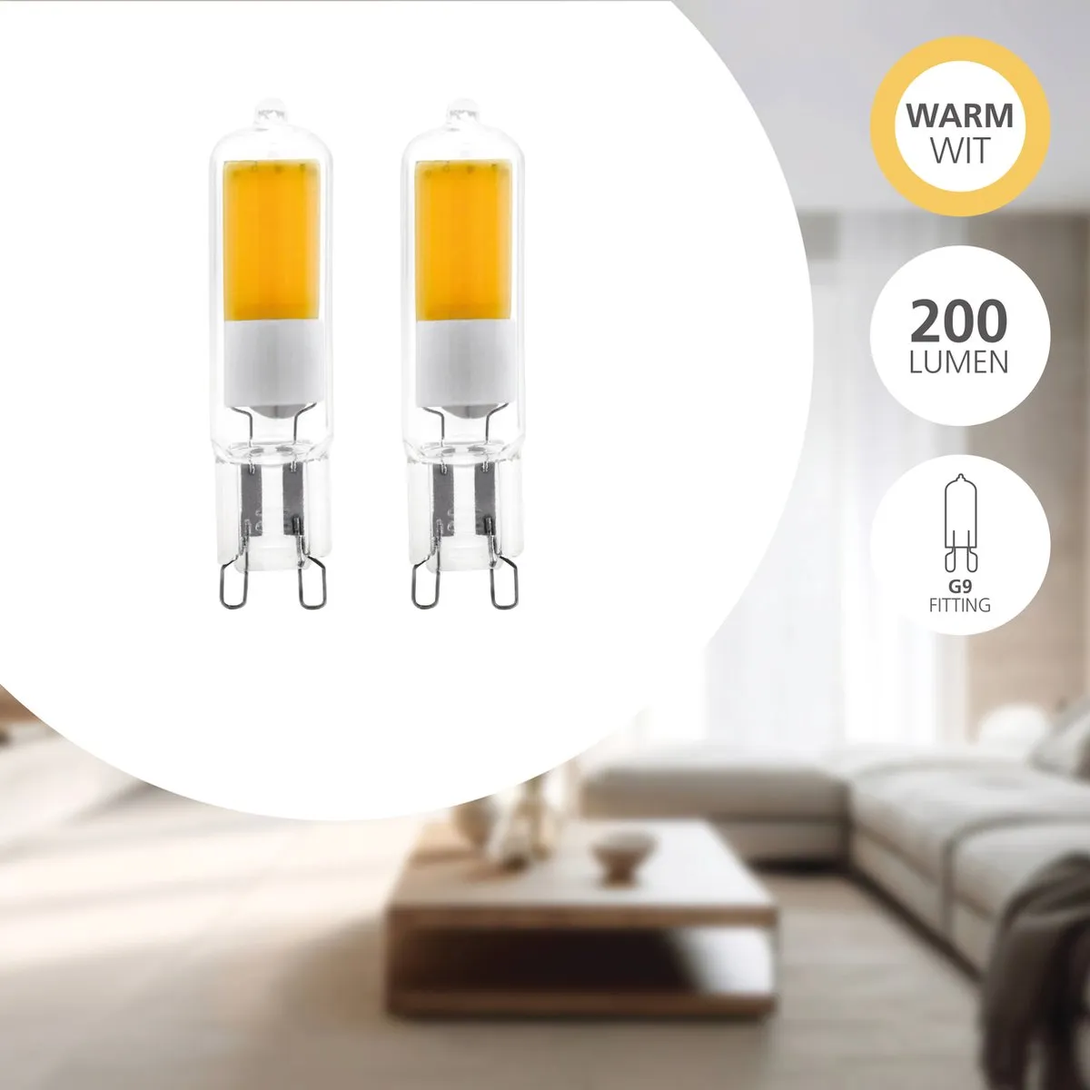 Eglo LED Lamp G9 Ø1,5cm Warm Wit 3000K - Set van 2
