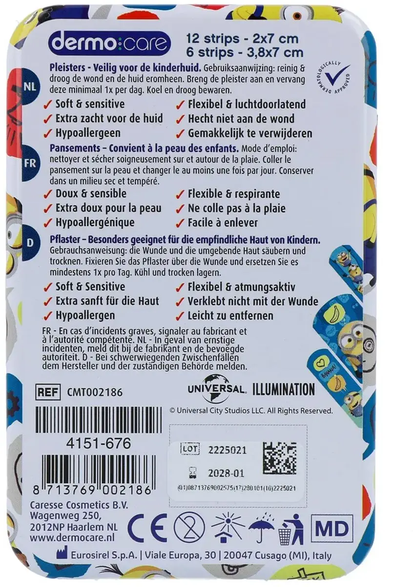 Dermo Care Minions Pleisterblik - 18 Stuks