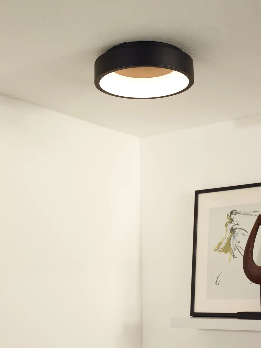 Lucide Talowe LED Plafondlamp Ø30cm - 20W 3000K - Zwart