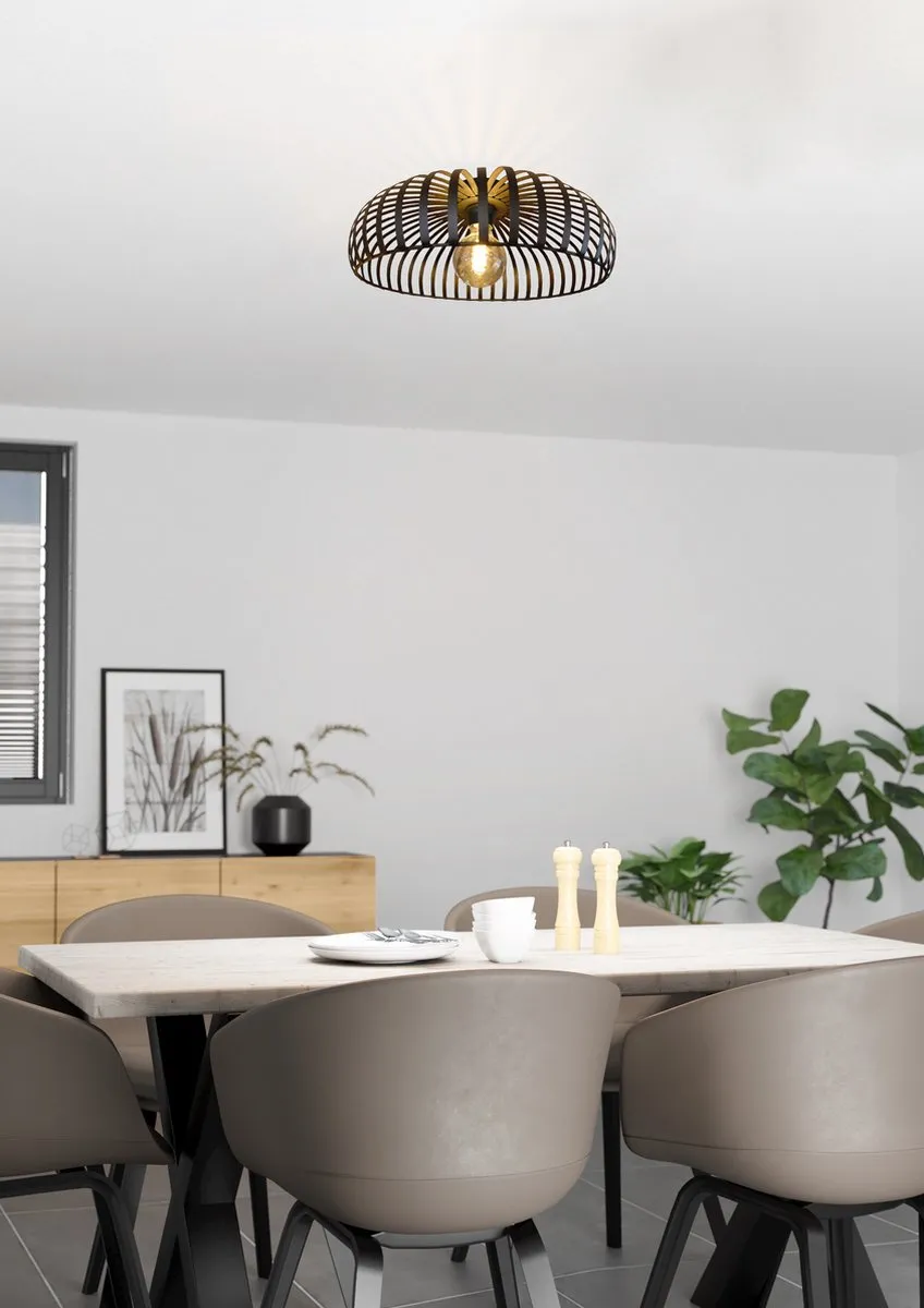 Eglo Mogano 3 Plafondlamp E27 - Ø43cm - Zwart - afbeelding 6 van 6