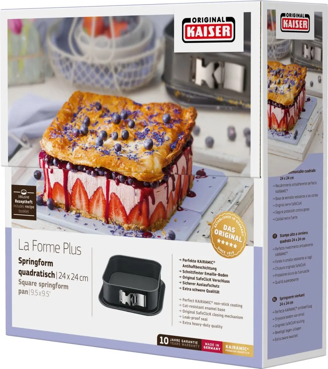 Kaiser La Forme Plus Springvorm 24x24cm - Zwart - 2 Stuks