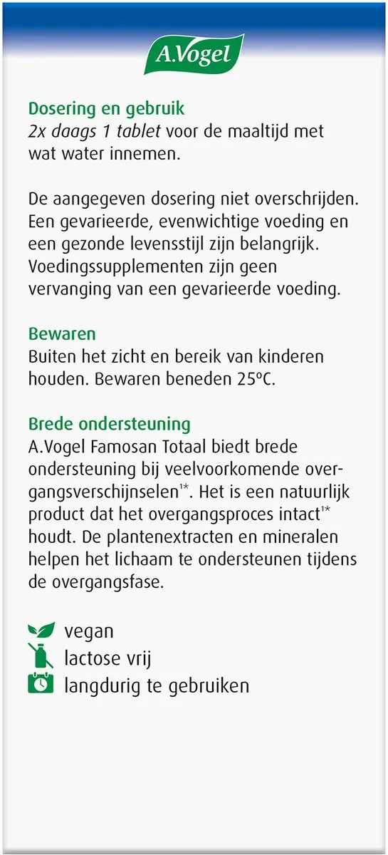 A.Vogel Famosan Overgang Totaal 60 tabletten