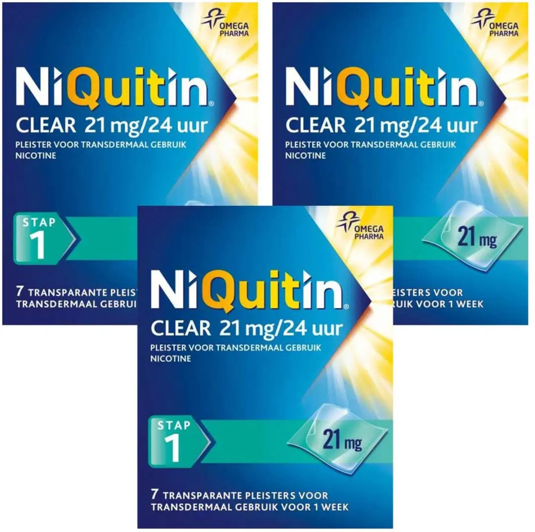 NiQuitin Clear Nicotinepleisters 21mg Stap 1 - 21 Stuks