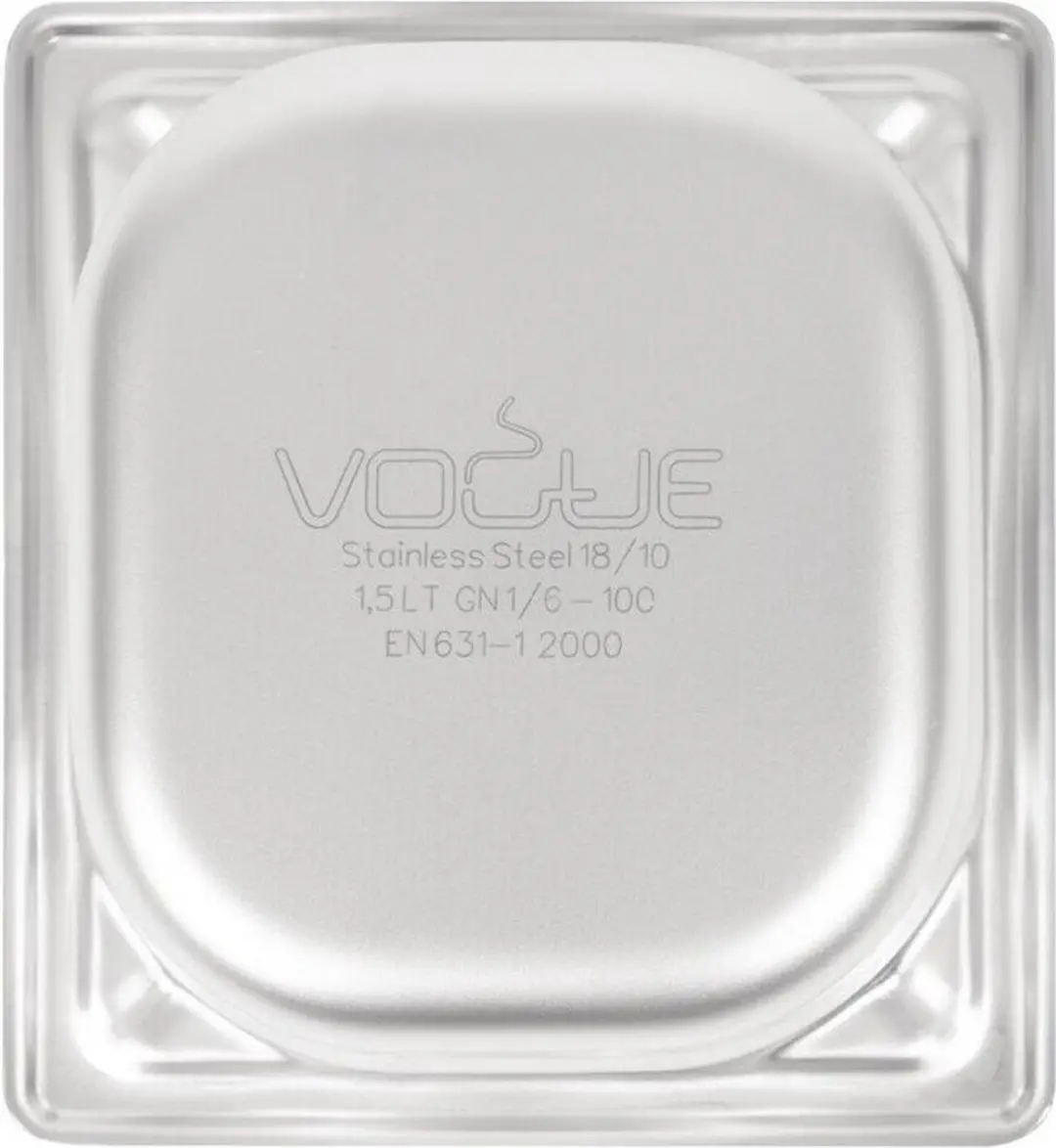 Vogue RVS GN 1/6 Bak 100mm - Grijs