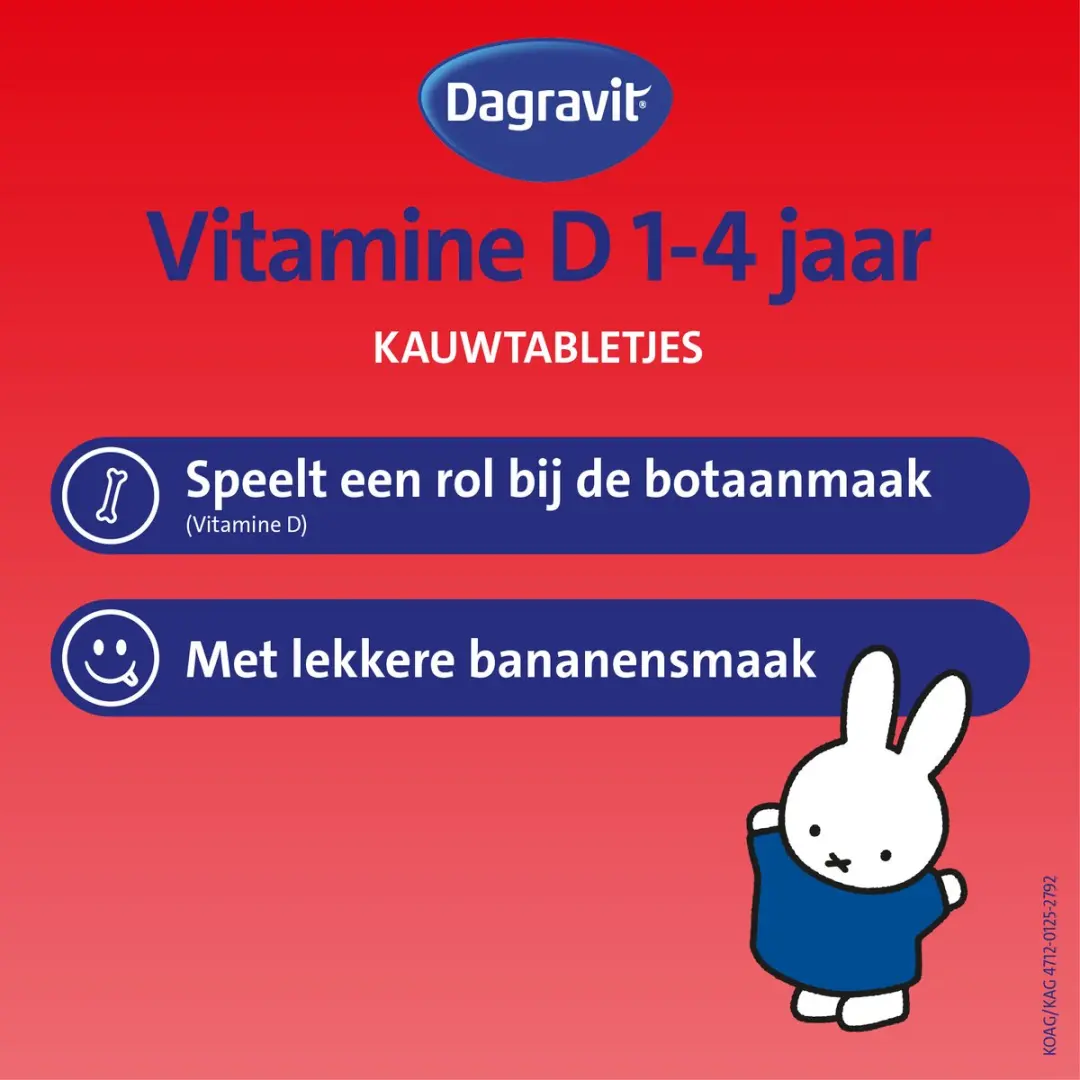 Dagravit Kids Vitamine D Kauwtabletten 200 Stuks - Bananensmaak
