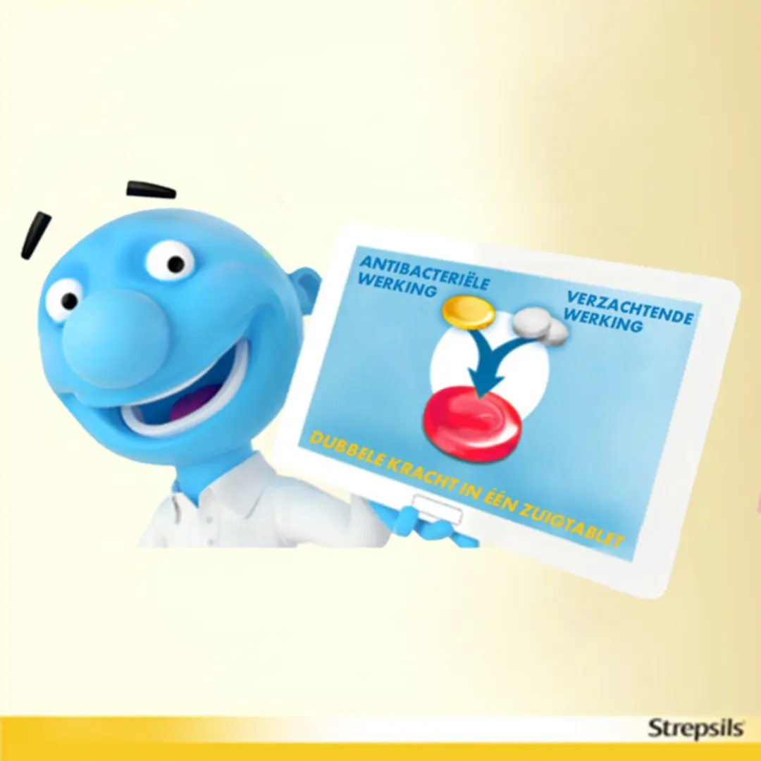 Strepsils Aardbei Suikervrij Zuigtabletten - 48 Stuks