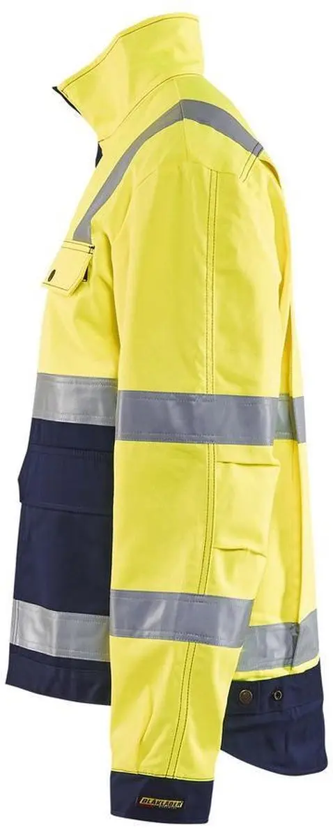 Blåkläder 4023-1804 Jack Ongevoerd High Vis Geel/Marineblauw - L
