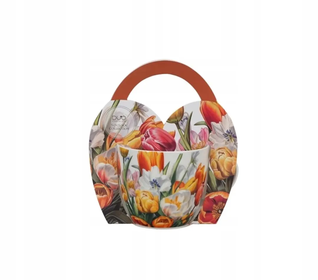 Duo Porseleinen Mok Tulpen 460ml - Multicolor