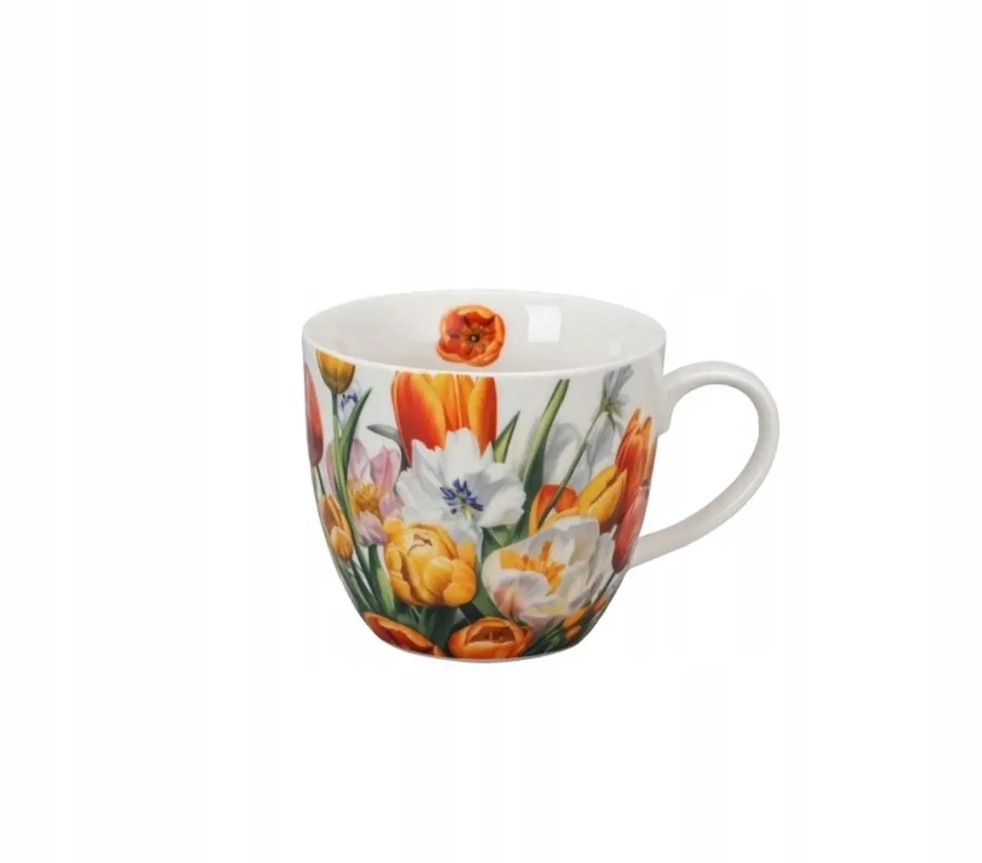 Duo Porseleinen Mok Tulpen 460ml - Multicolor