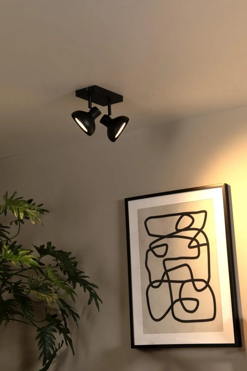 Lucide SENSAS Plafondspot 2xGU10 ES111 - Zwart