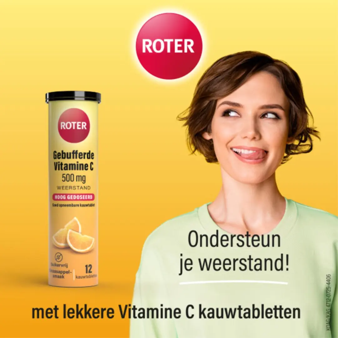 Roter Gebufferde Vitamine C 500mg Sinaasappel - 48 Kauwtabletten