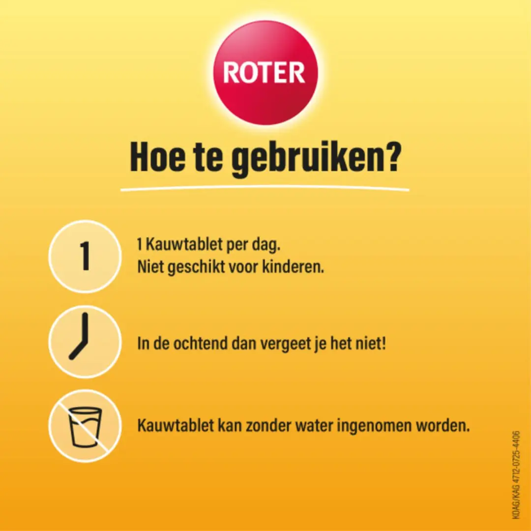 Roter Gebufferde Vitamine C 500mg Sinaasappel - 48 Kauwtabletten