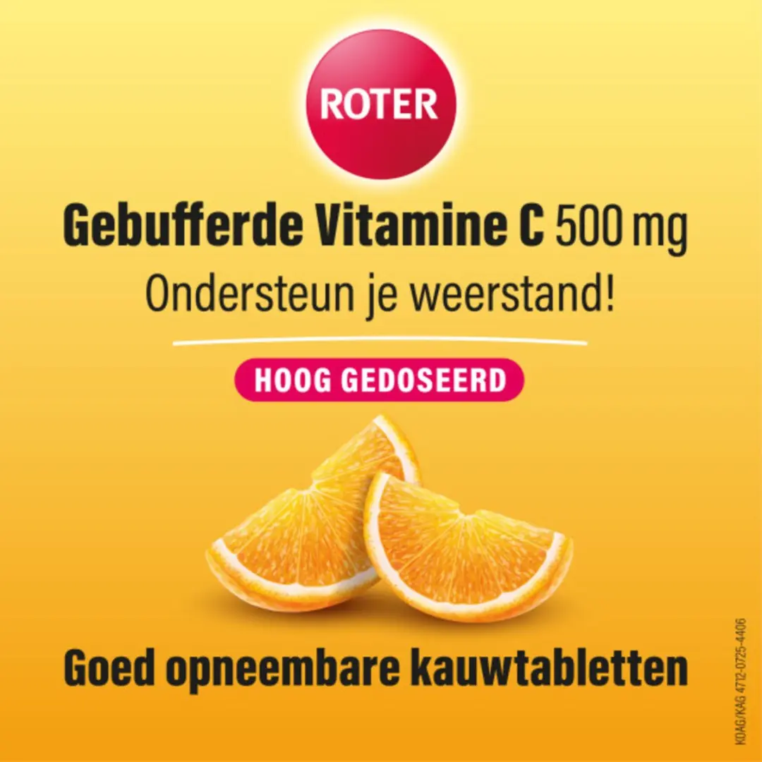 Roter Gebufferde Vitamine C 500mg Sinaasappel - 48 Kauwtabletten
