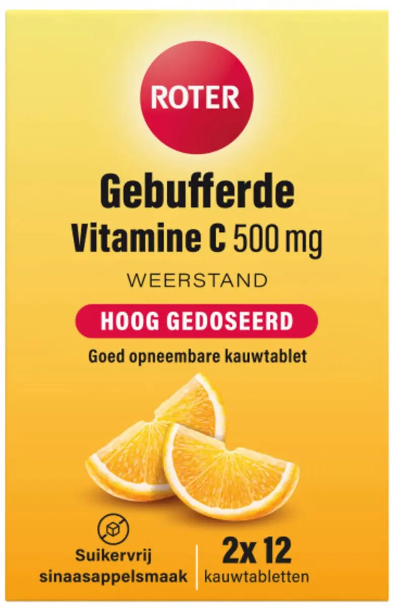 Roter Gebufferde Vitamine C 500mg Sinaasappel - 48 Kauwtabletten