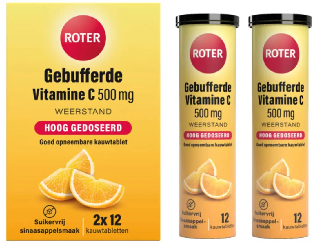 Roter Gebufferde Vitamine C 500mg Sinaasappel