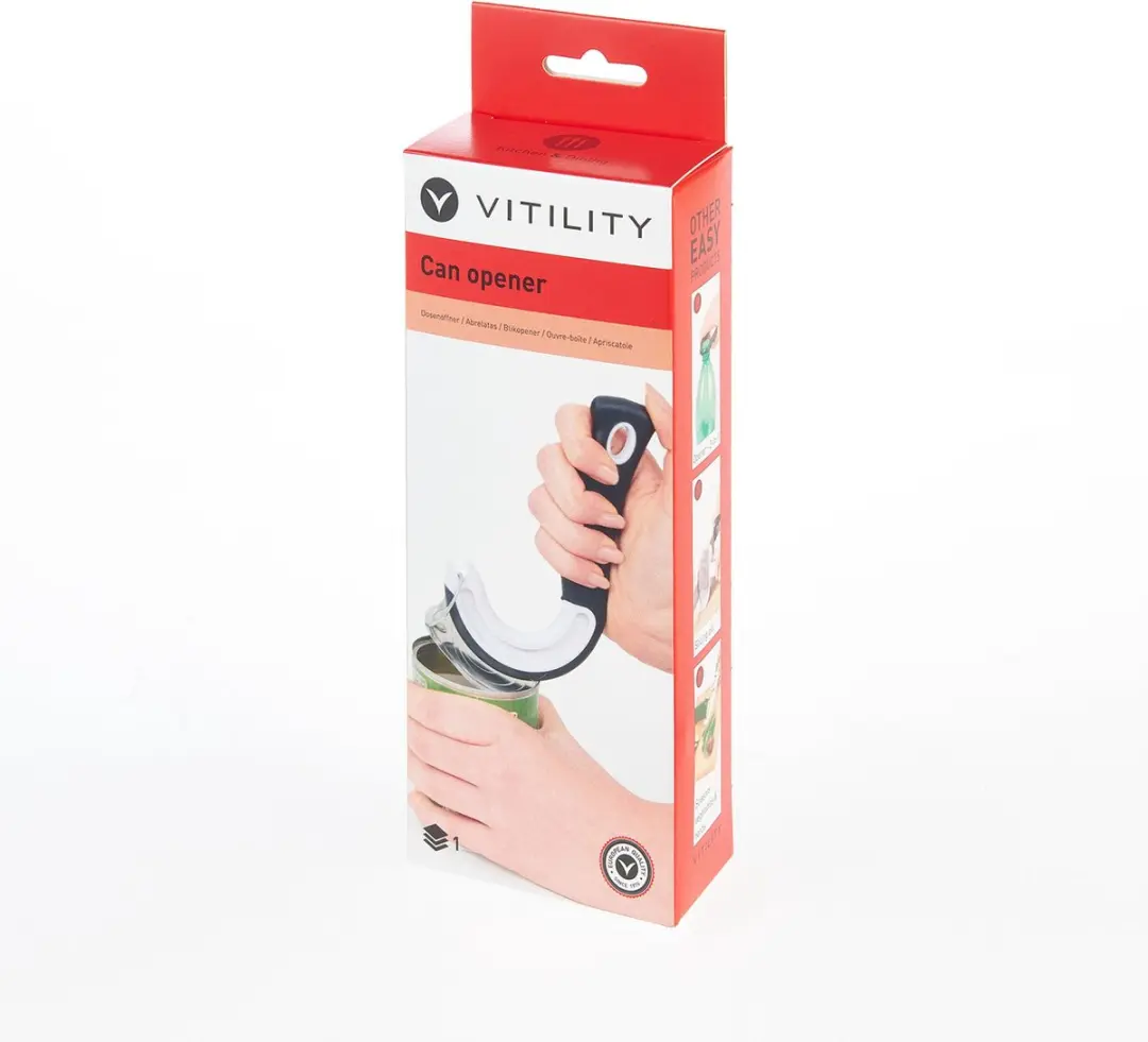 Vitility Blikopener Comfort - 1 Stuk - Zwart/Wit