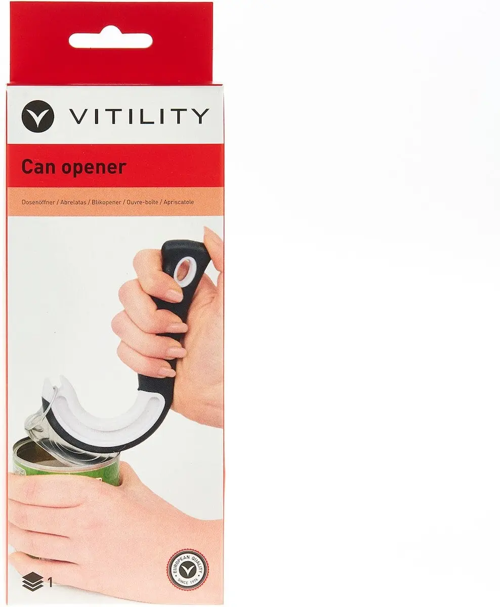 Vitility Blikopener Comfort - 1 Stuk - Zwart/Wit