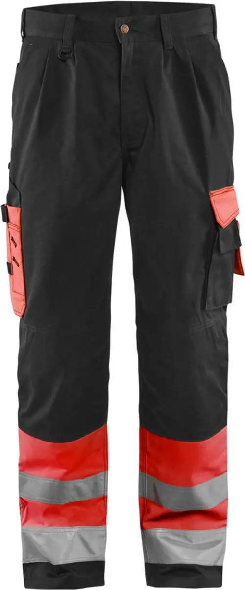 Blåkläder Werkbroek High Vis 1584-1860 - Maat 54 - Rood/Zwart