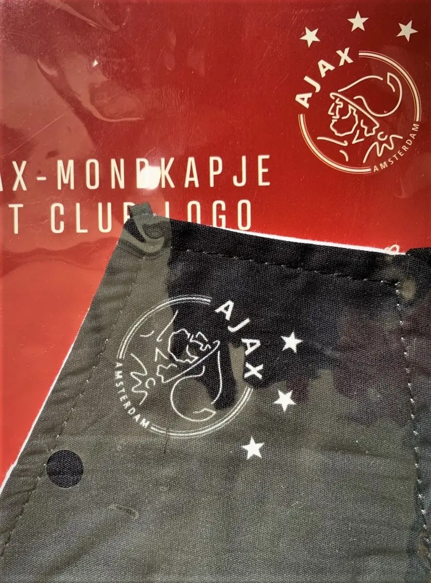 Ajax Mondkapje - Zwart met Wit Logo