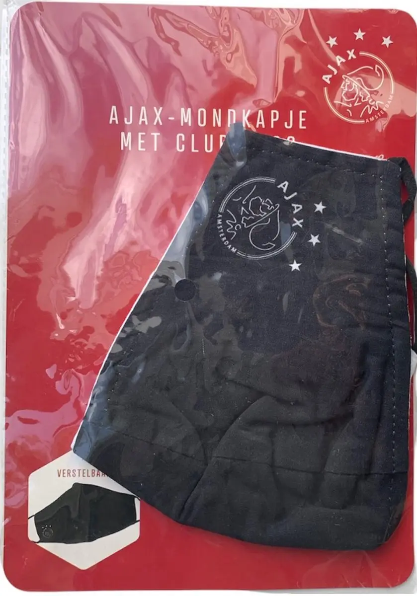 Ajax Mondkapje - Zwart met Wit Logo
