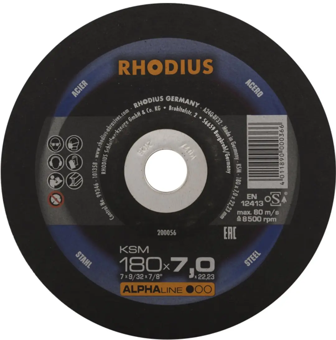 Rhodius AlphaLine KSM Afbraamschijf 180x7mm