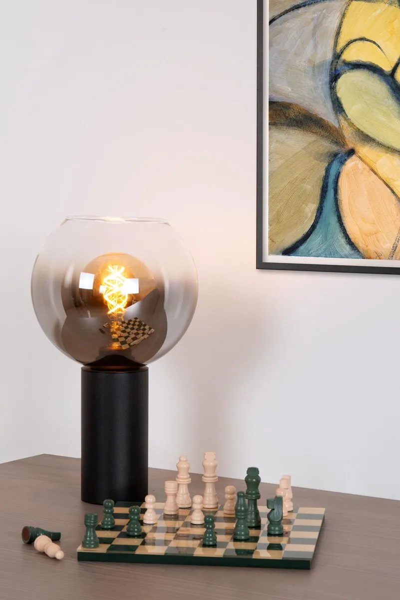 Lucide Marius Tafellamp Ø20cm - 1xE27 - Zwart
