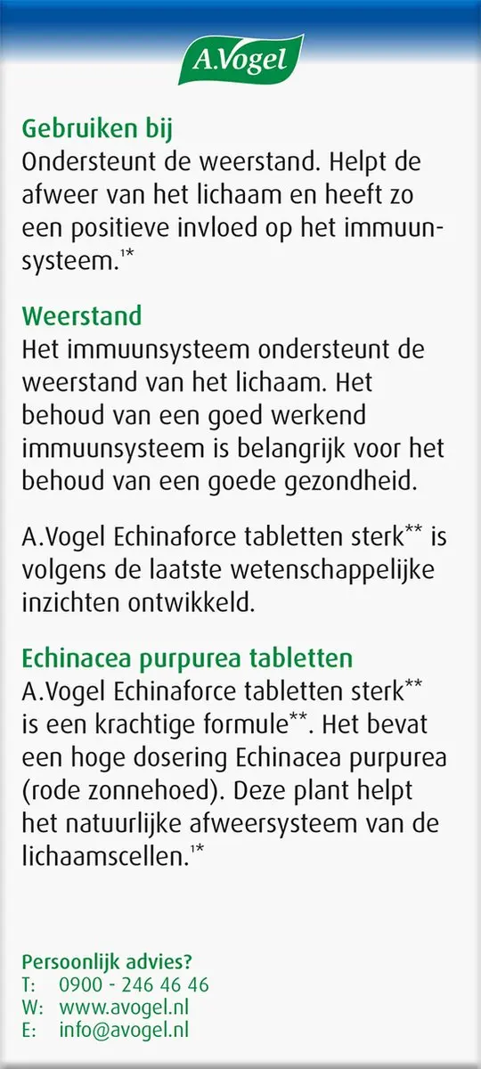 A.Vogel Echinaforce Sterk Tabletten 60 Stuks