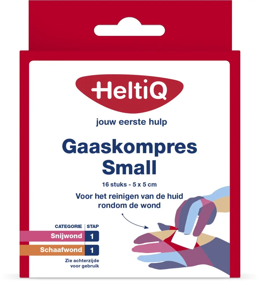 Heltiq Gaaskompressen 16 Stuks - 5x5cm - Wit