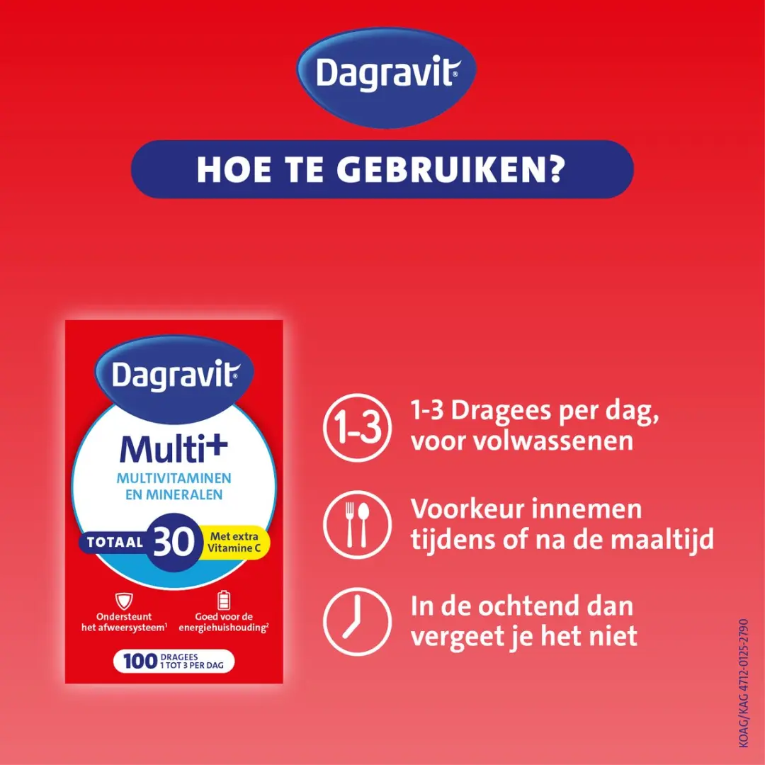 Dagravit Totaal 30 Multivitaminen 100 Dragees