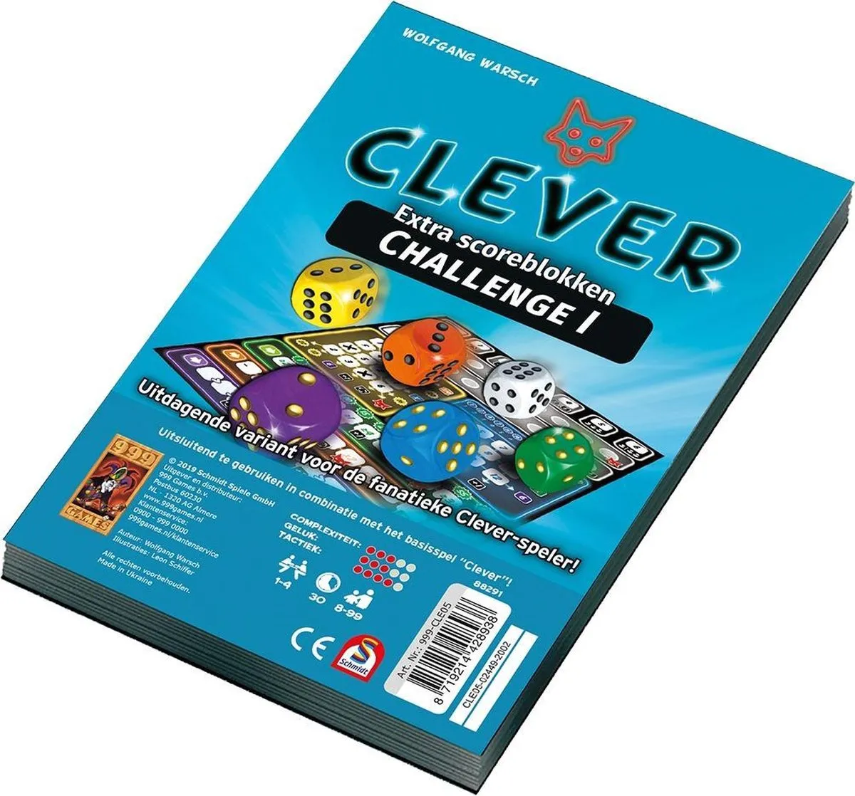 999 Games Clever Challenge Scoreblokken Dobbelspel - Multikleur