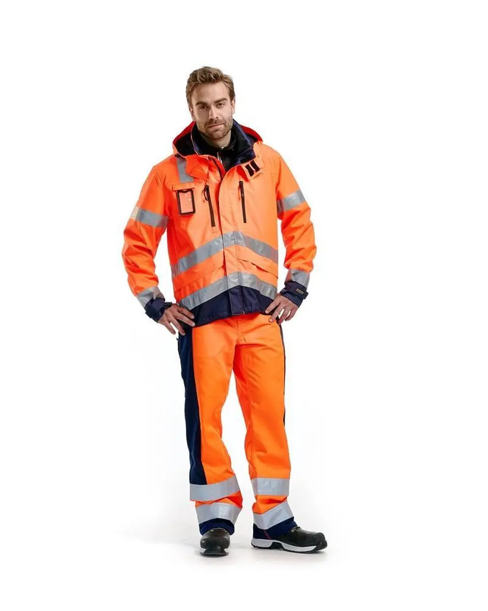 Blåkläder 4837-1977 Jack Ongevoerd High Vis - 4XL - Oranje/Marineblauw