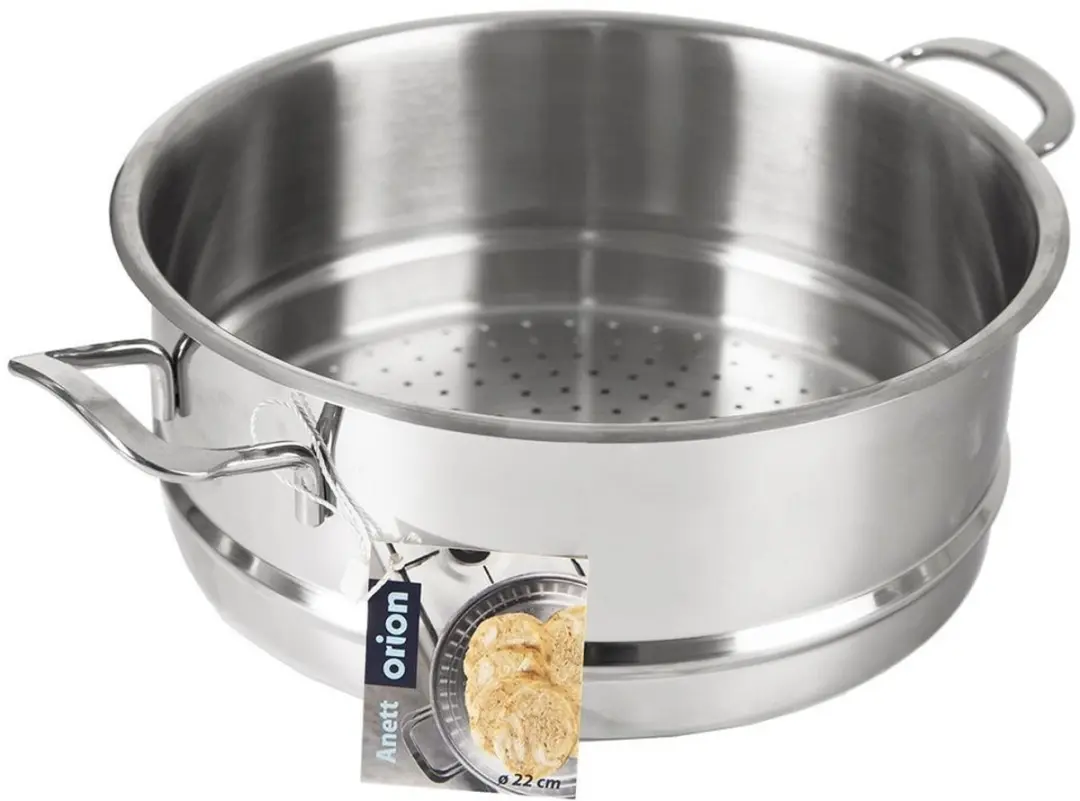 Orion Anett Serie Stalen Stoominzet 26cm - 5,5L - Zilver